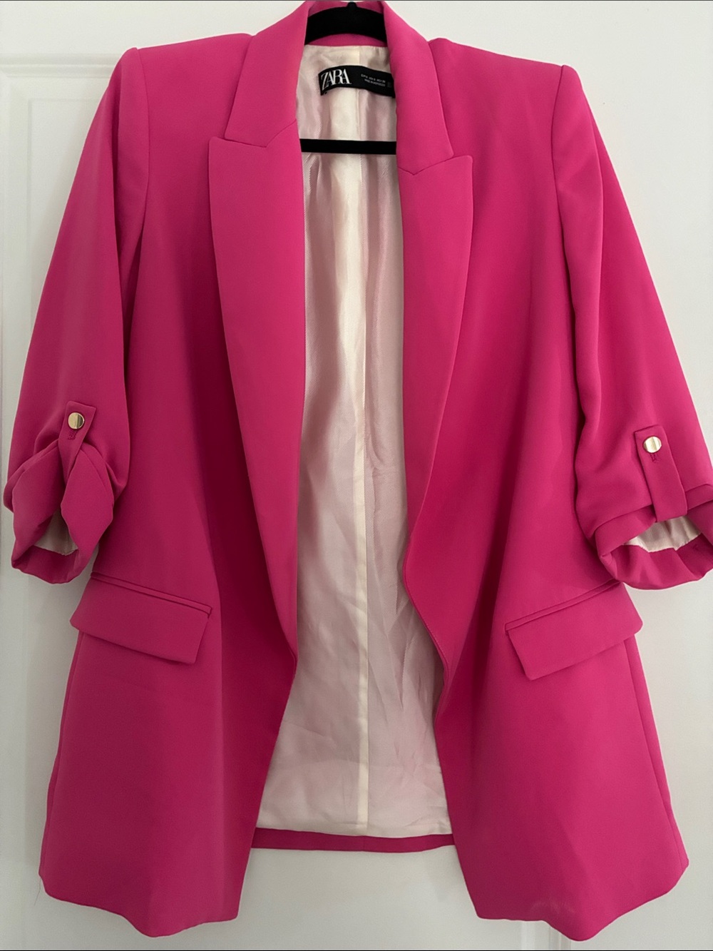 Zara Fuchsia Open-Front Blazer